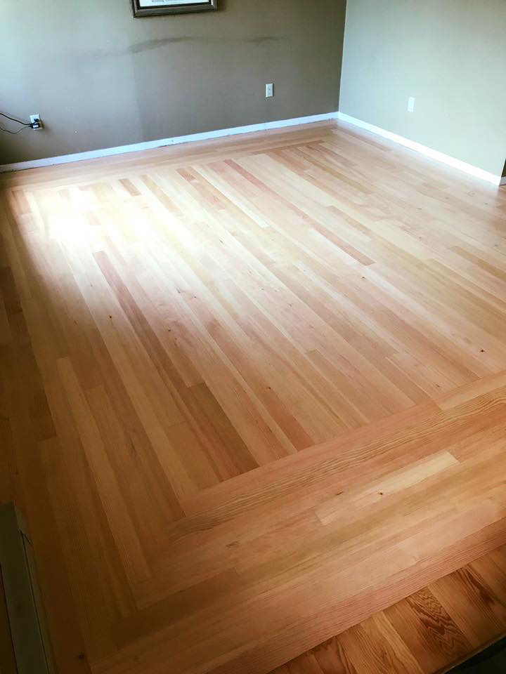 hardwood floor being polished